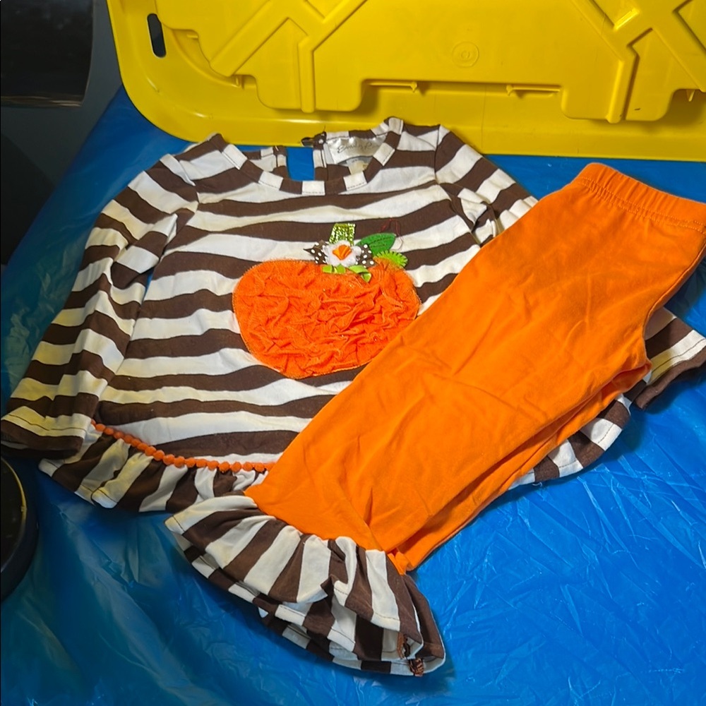 Striped Pumpkin Baby Outfit